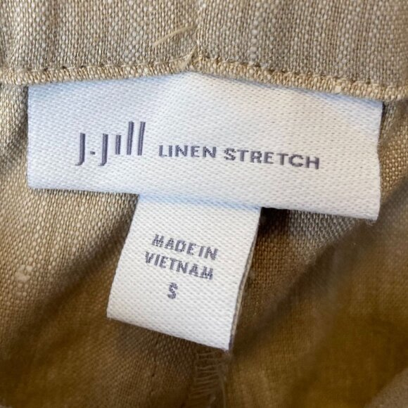 NWT J.Jill Women's Linen Stretch Pants Small Beige Straight Elastic Waist Casual - Picture 6 of 12